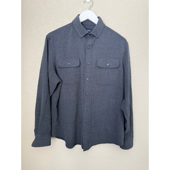 Mizzen + Main City Flannel Men’s Button Down Size Medium Navy Heather Quality - Picture 3 of 7